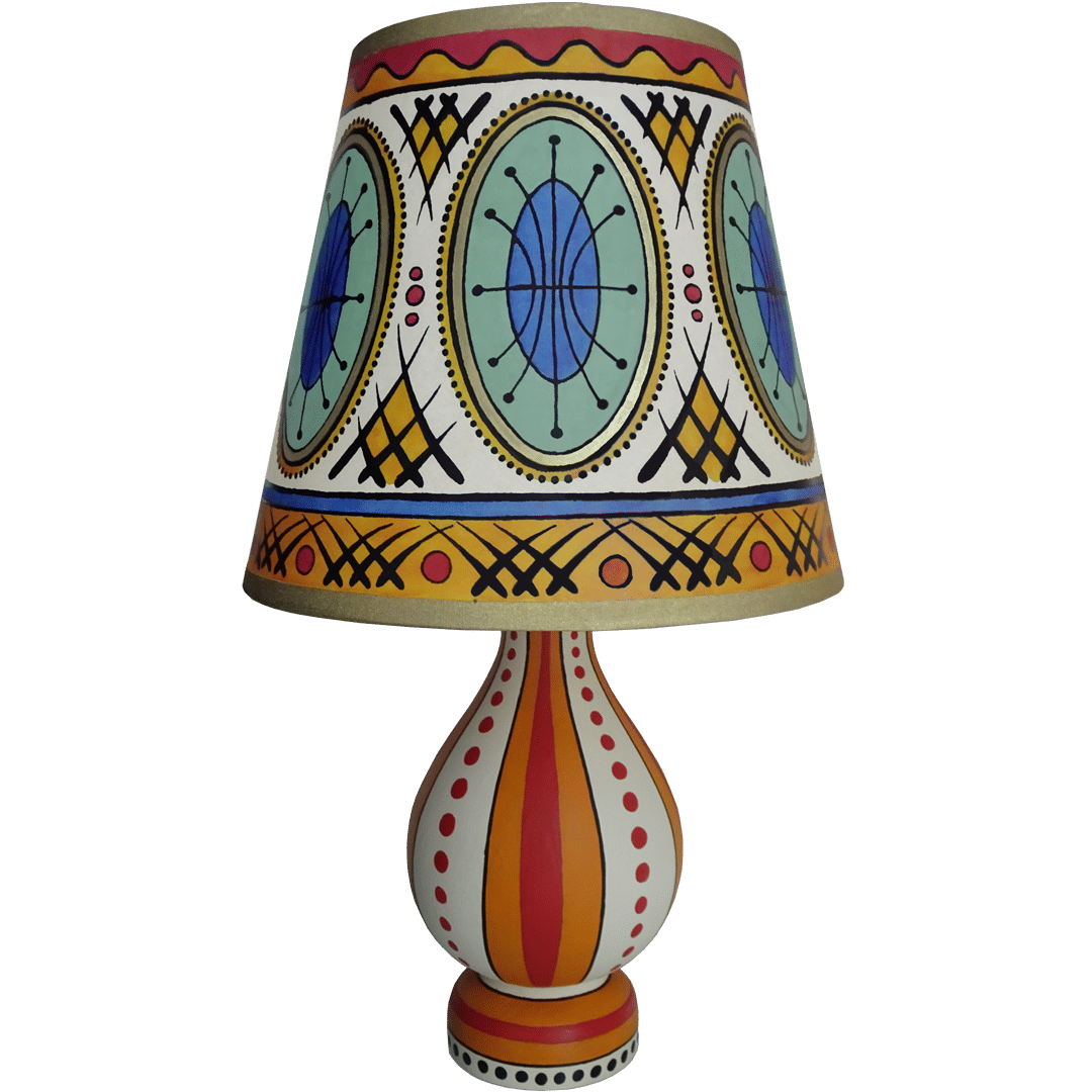 Callisto Hand Painted Lampshade in Yellow Gold