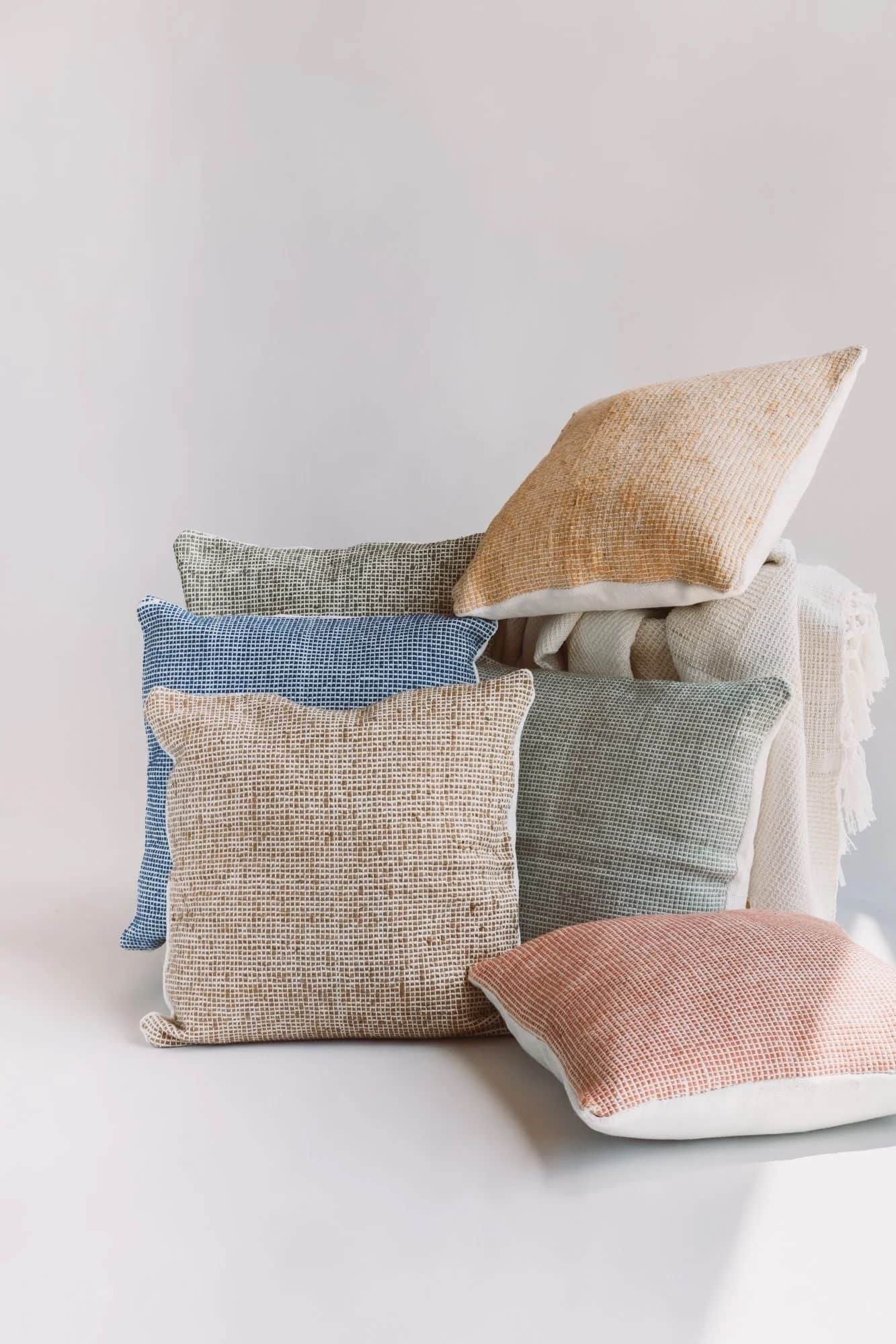 Organic Cotton Pillow from Colombia - Cobalt Blue