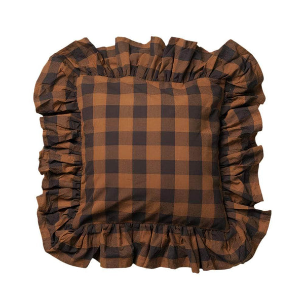 Frill Cushion Cover Brown