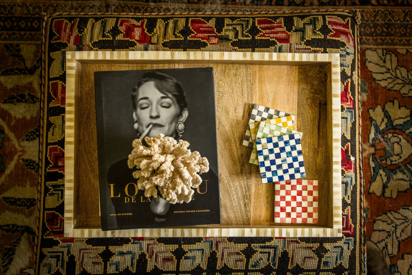 Coasters | Inlay Chequered| Multi Coloured