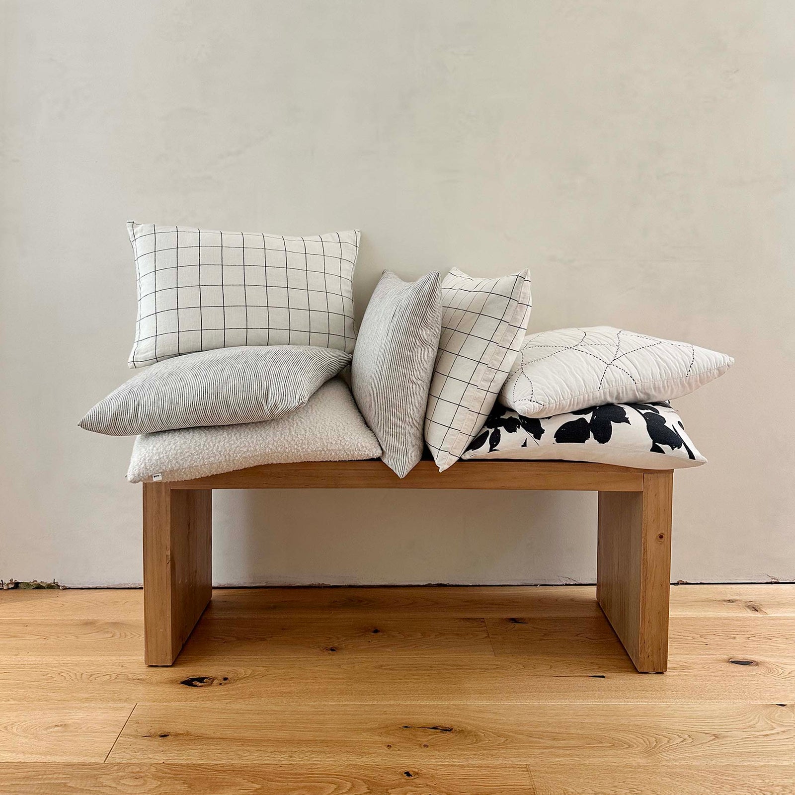 Miller Linen Cushion Check Lumbar - OEKO-TEX Certified