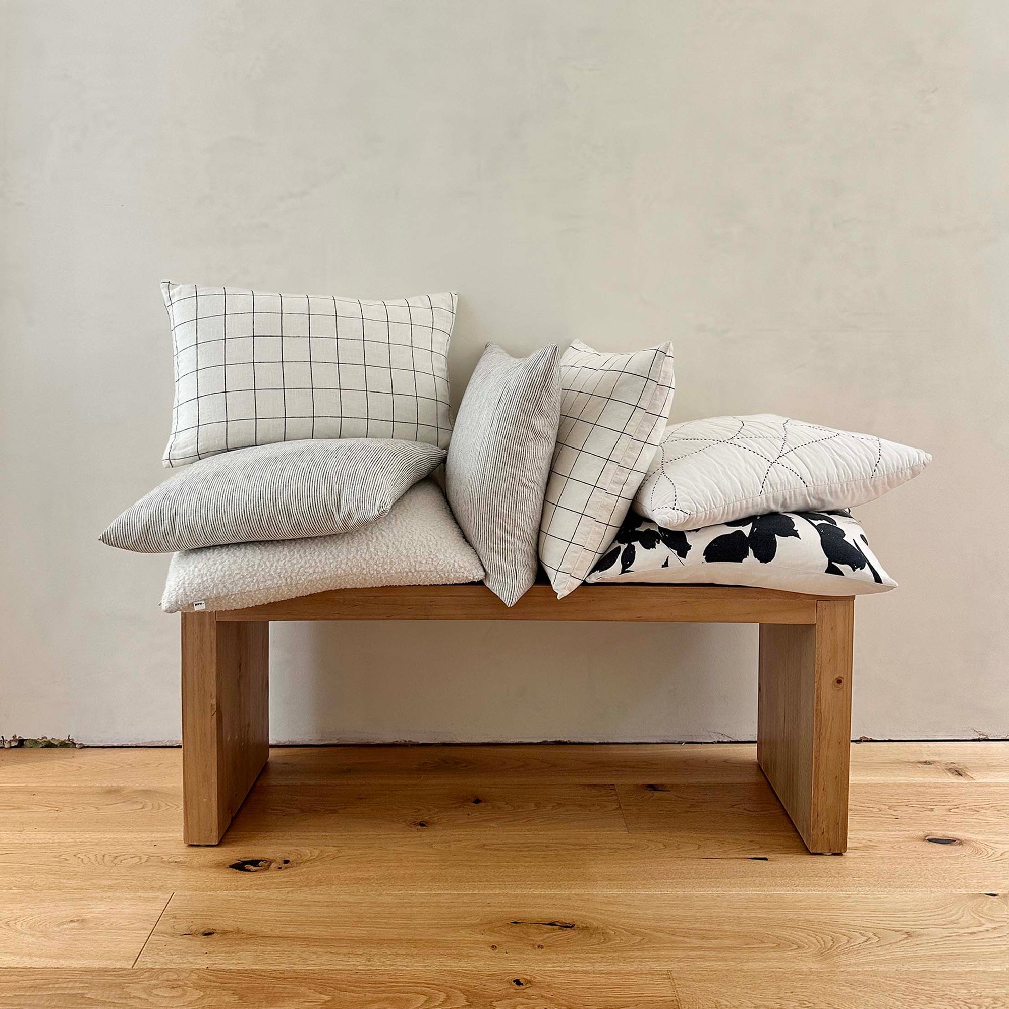 Miller Linen Cushion Check Lumbar - OEKO-TEX Certified