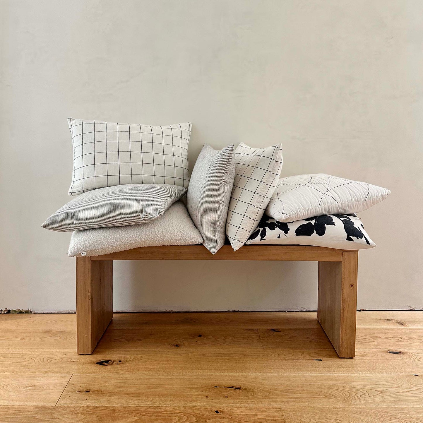 Miller Linen Cushion Check Lumbar - OEKO-TEX Certified