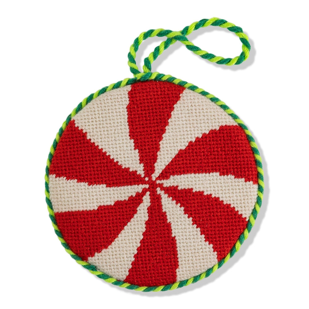 Needlepoint Icon Ornament - Peppermint