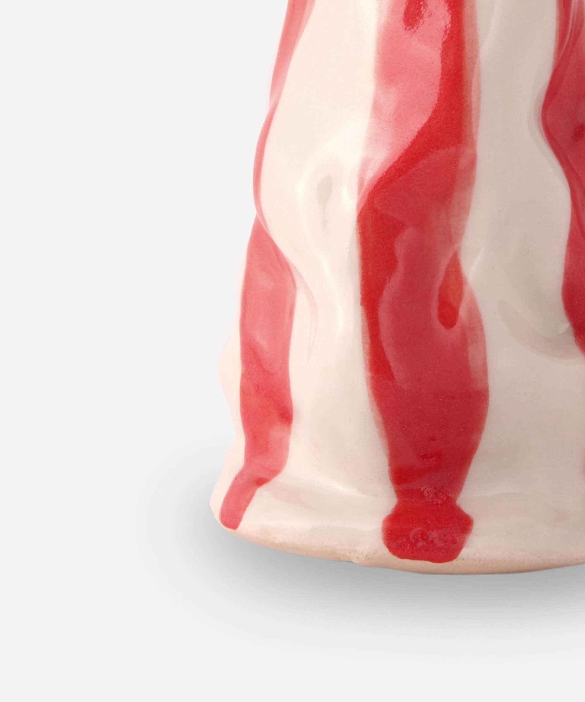 Bright red candy stripe vase
