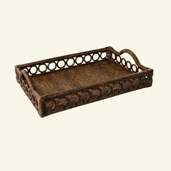 Goldie Rattan Tray, Teak