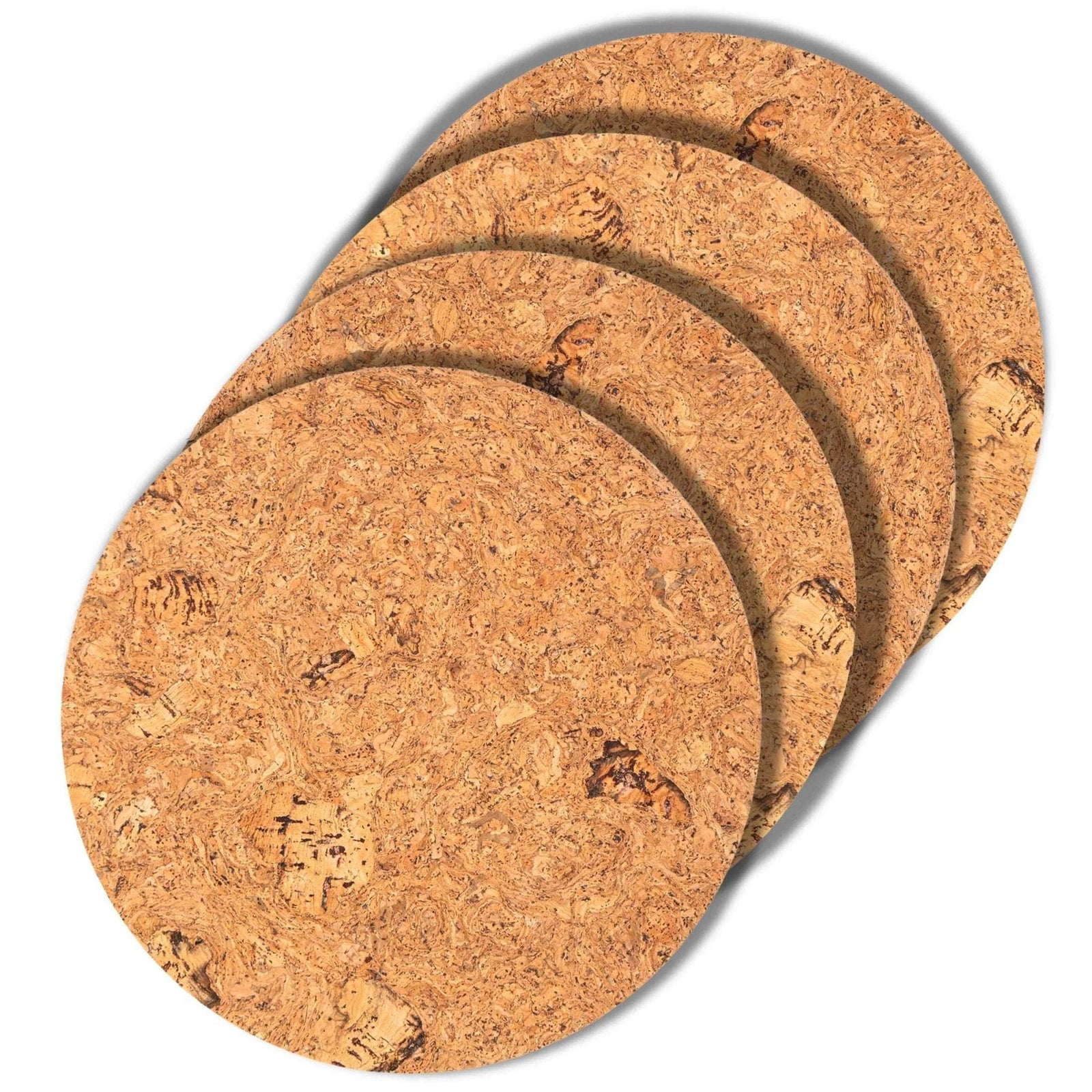 Round Natural Cork Placemat Set of 4 - Natural