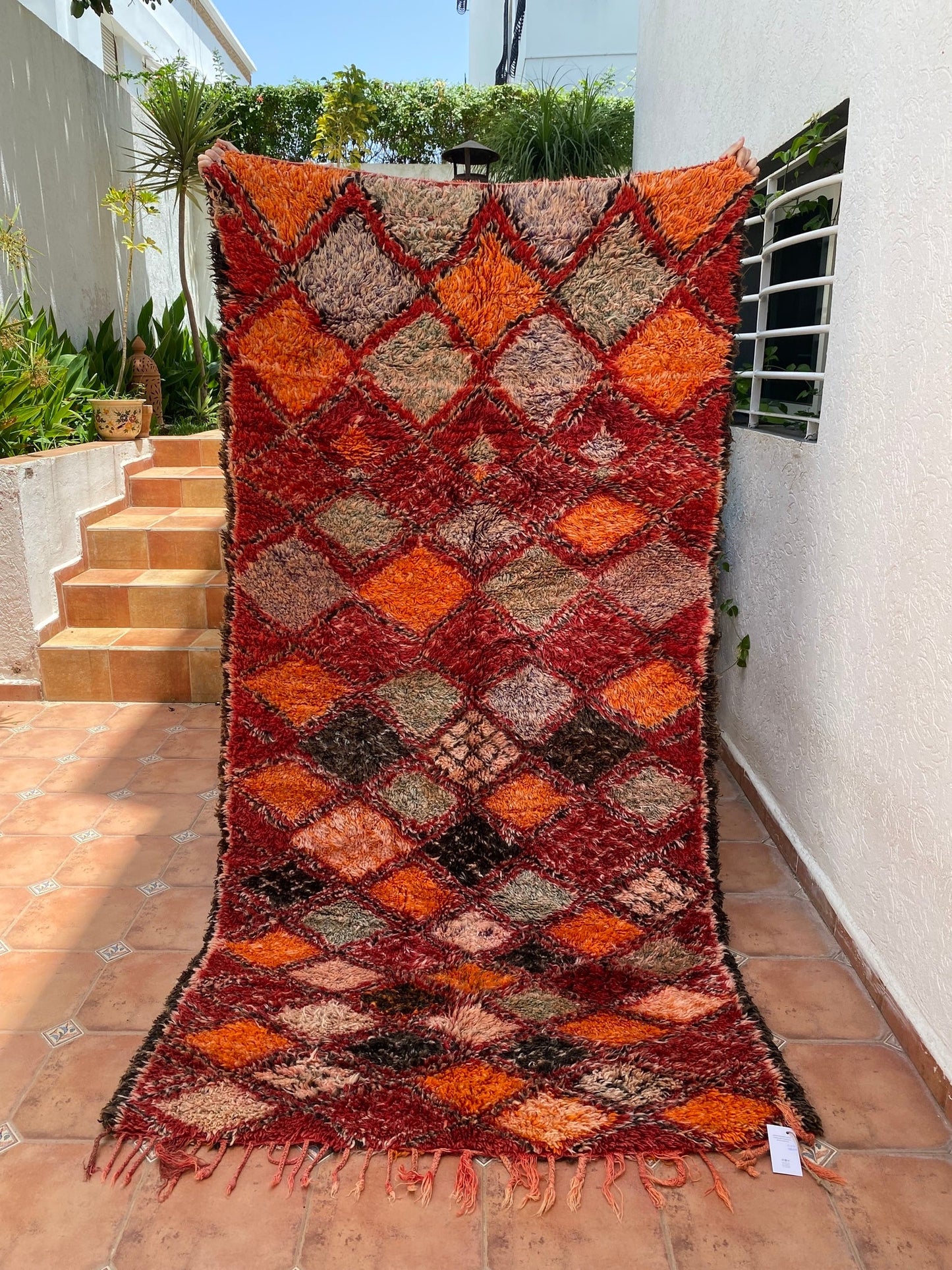 No. M0017 Vintage Beni Ourain Runner