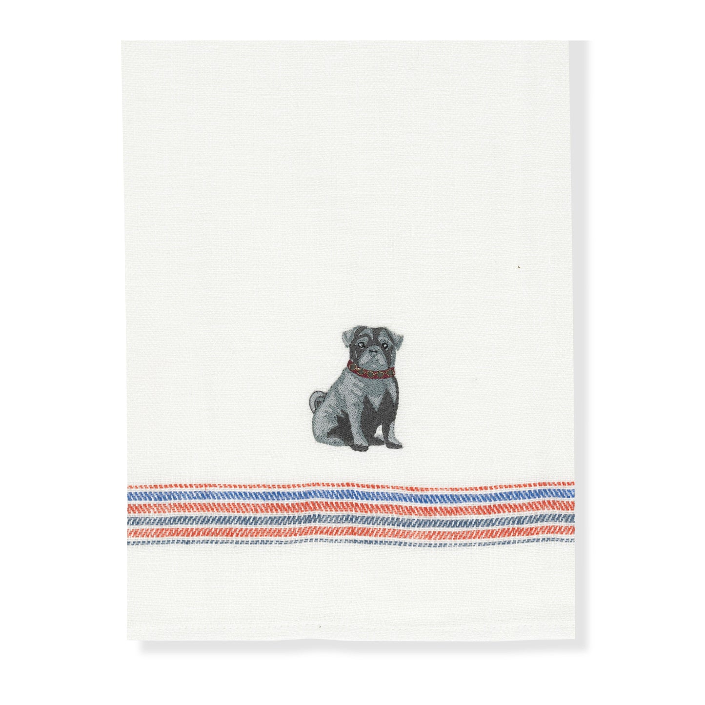 Kitchen Towel with Pug Embroidery