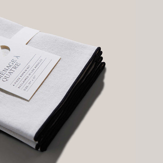 Cream Burlap Noir Napkins | Set of 4