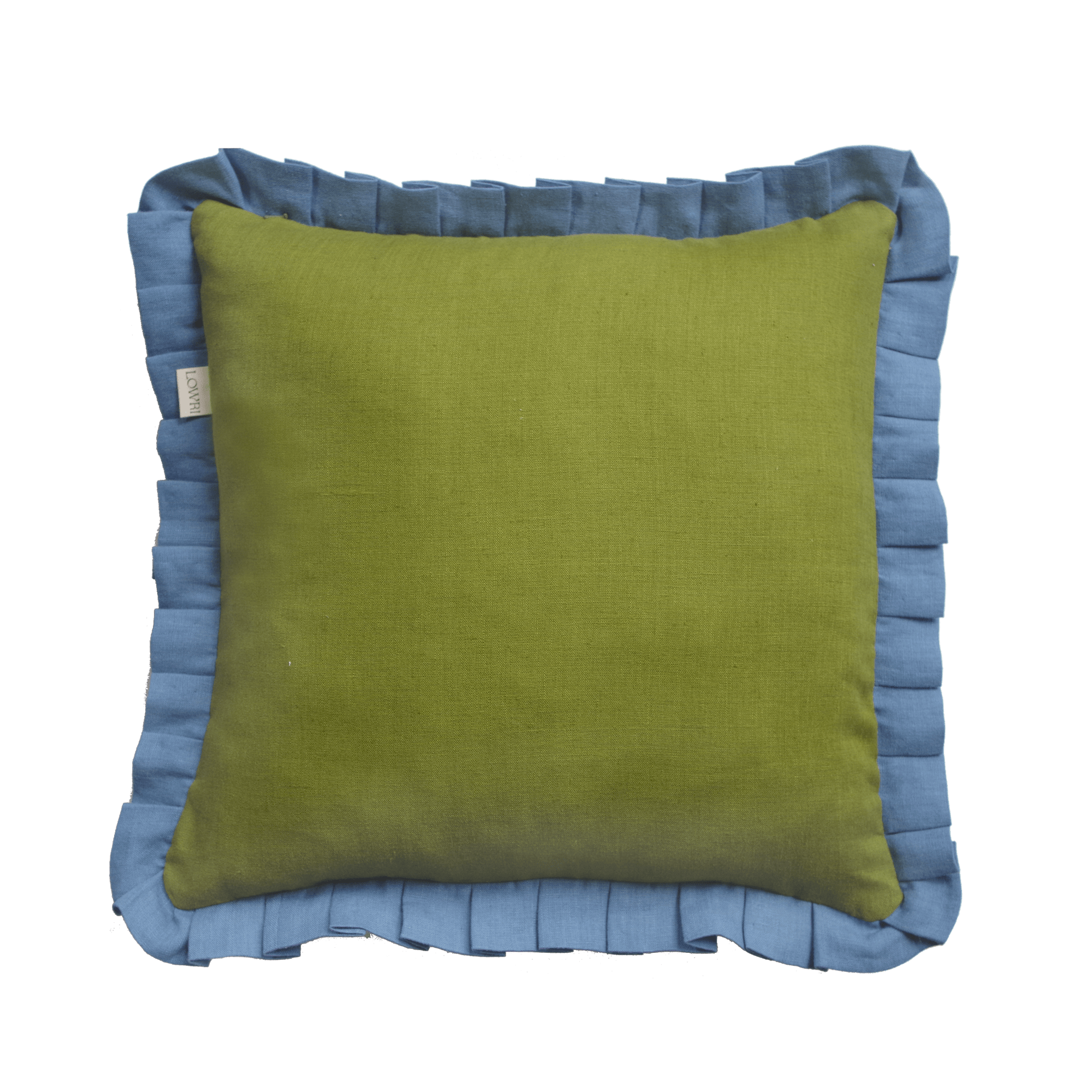 Printed Little Check Frill Cushion