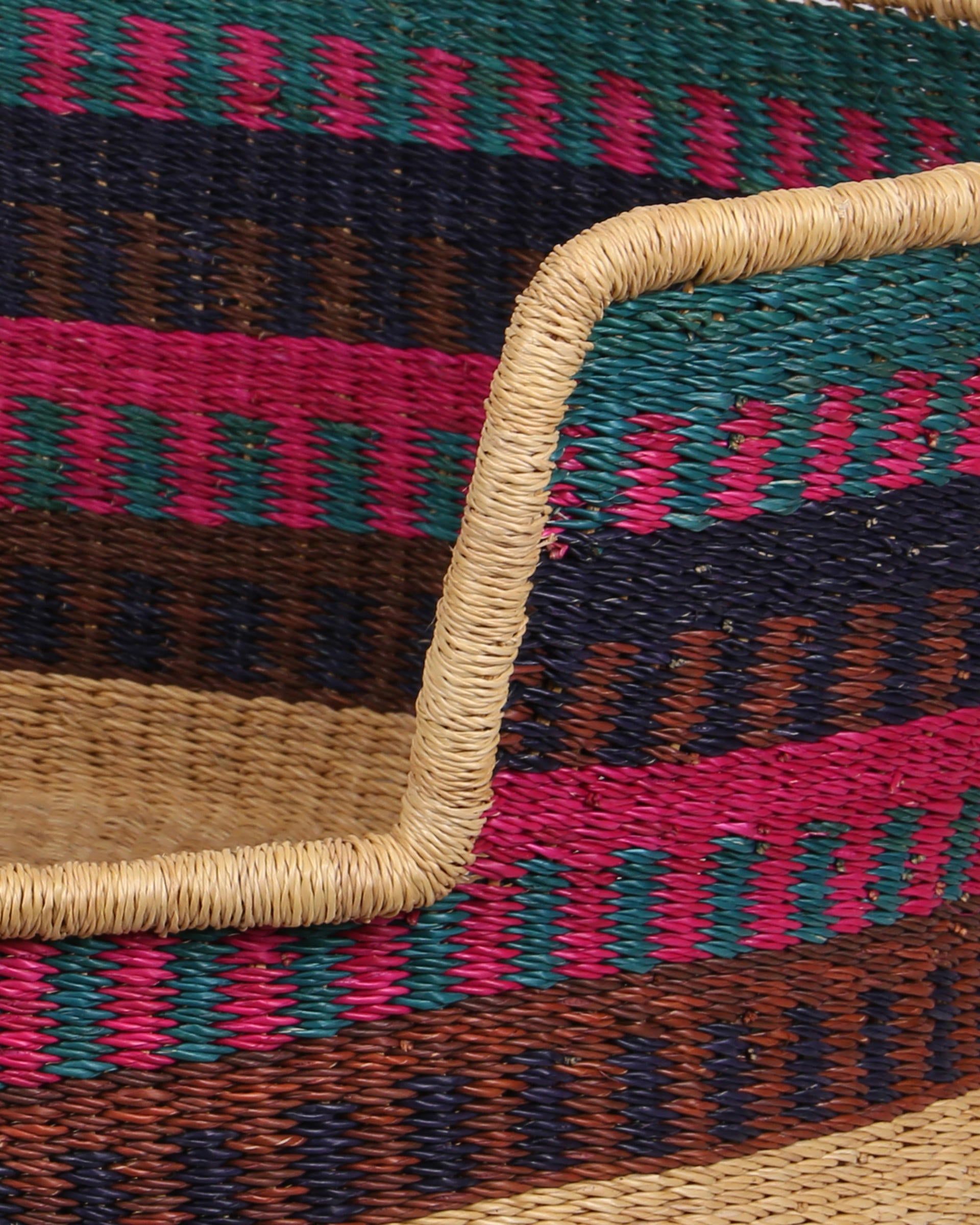 ODWAN: Aqua, Pink and Brown Dog Basket - Large