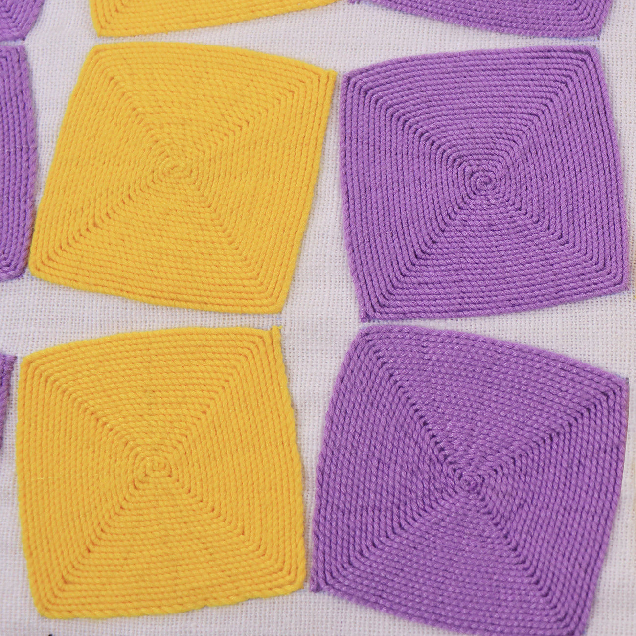 Cubes Cushion Cover - Purple & Yellow