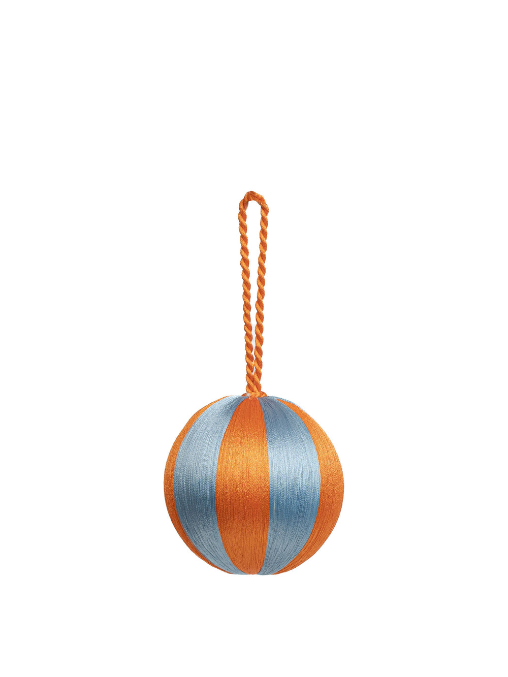 Stripe Baubles M 3" - Orange / Pastel Blue