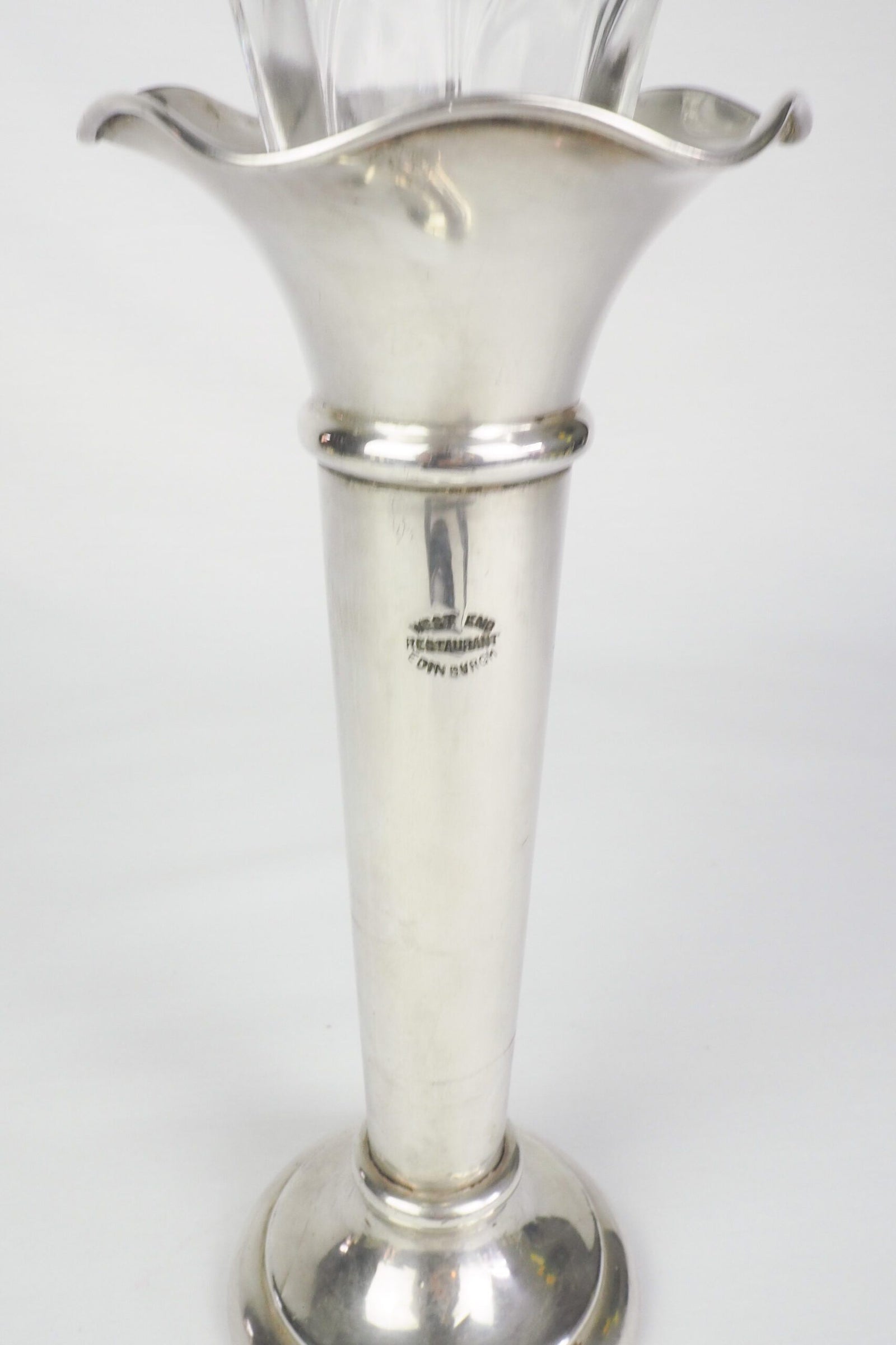 Silver Plate and Glass Bud Vase