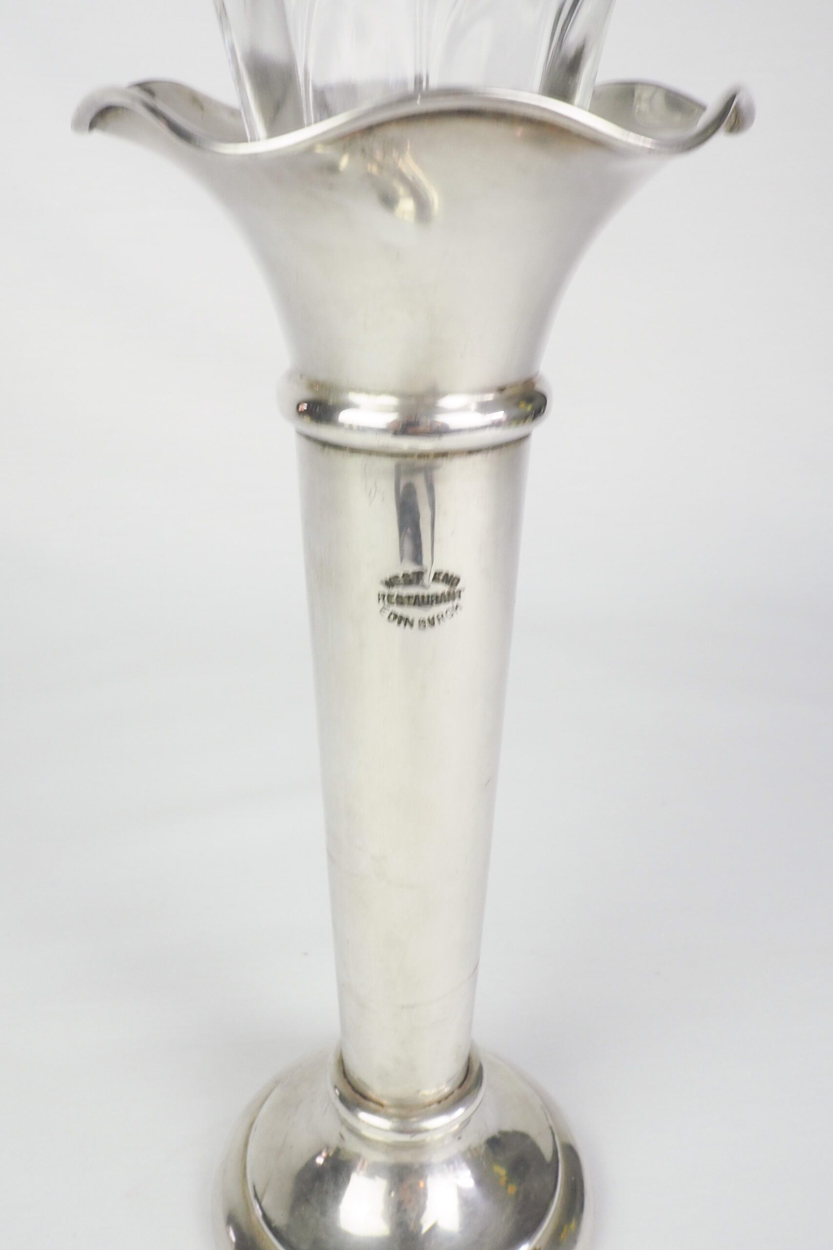 Silver Plate and Glass Bud Vase