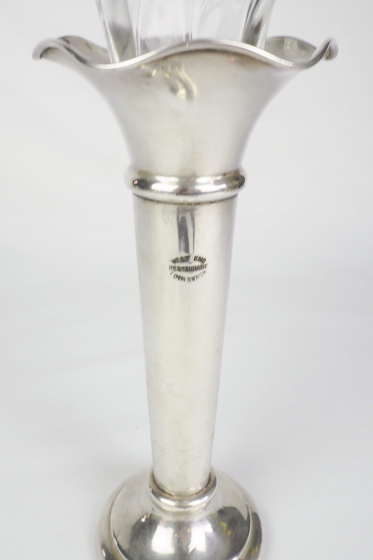 Silver Plate and Glass Bud Vase
