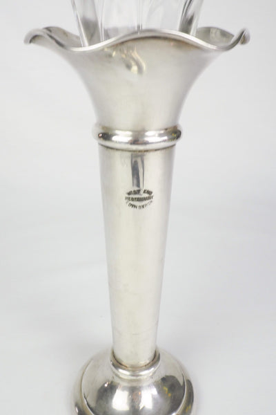 Silver Plate and Glass Bud Vase