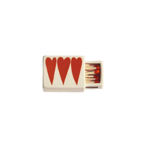 'Mini 3 Hearts’ Ceramic Matchbox