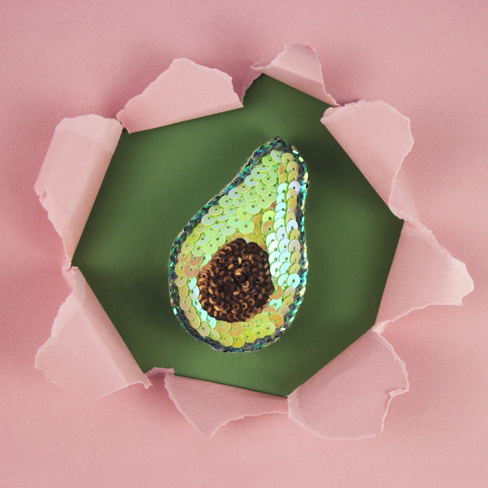 Avocado Sequin Hanging Ornament