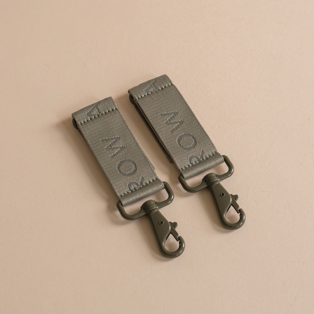 Logo Pram Bag Clips - Olive-
