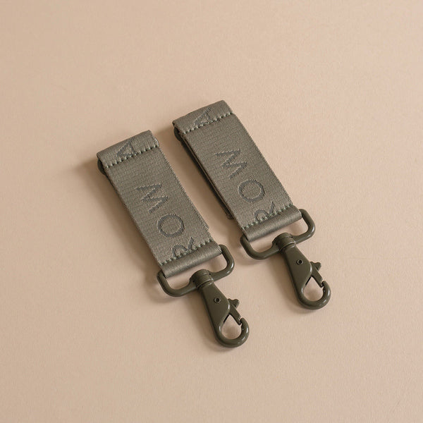 Logo Pram Bag Clips - Olive-