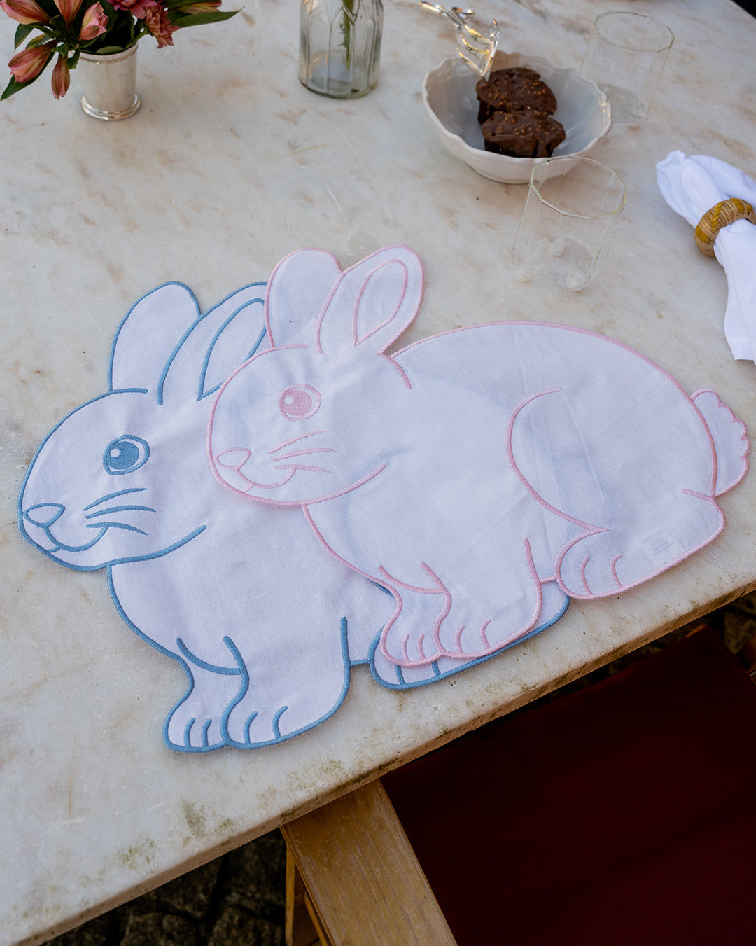 Rabbit Placemat in Pink, Anti-Stain