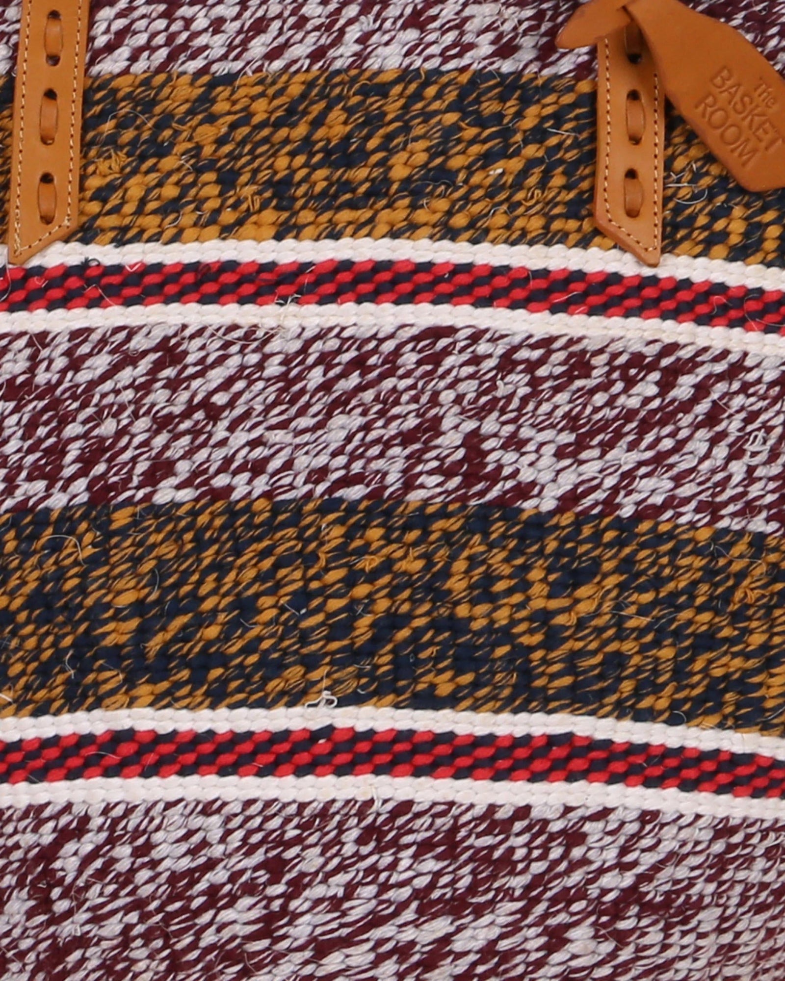 KIDOSHO: Handwoven Maroon, Orange and Black Wool Tote Bag