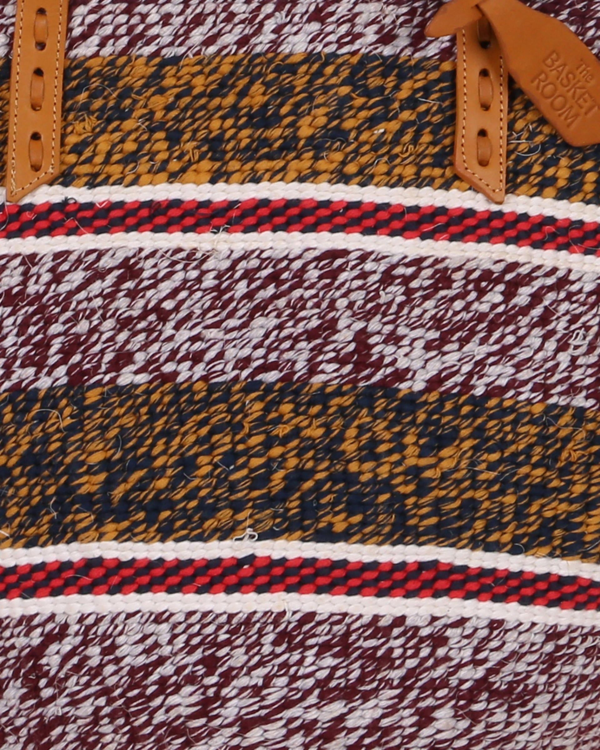 KIDOSHO: Handwoven Maroon, Orange and Black Wool Tote Bag