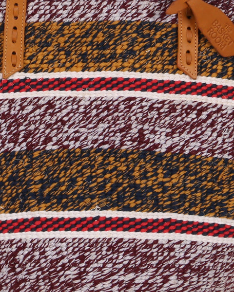 KIDOSHO: Handwoven Maroon, Orange and Black Wool Tote Bag