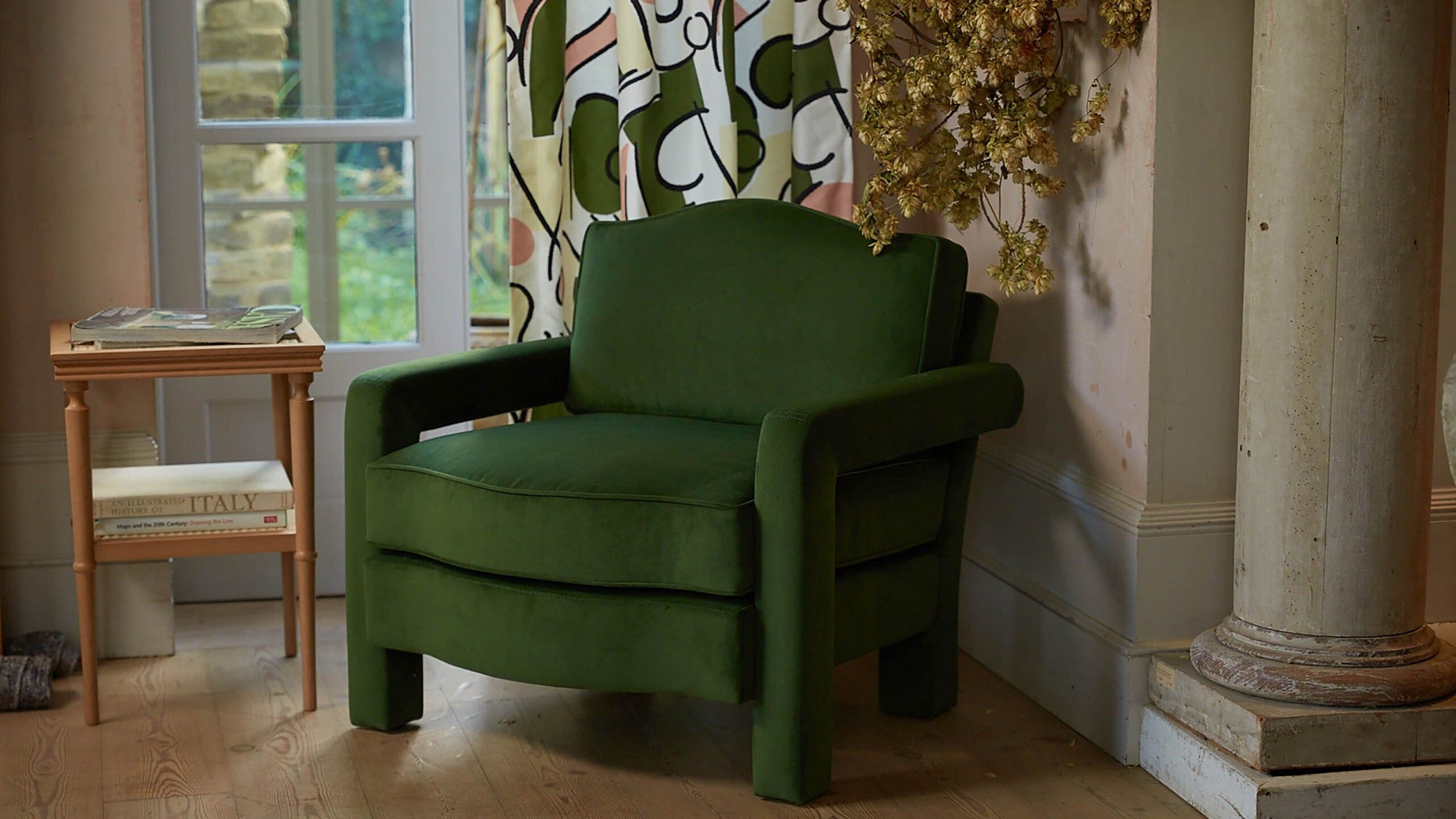 Elio Armchair, Zucchini Velvet