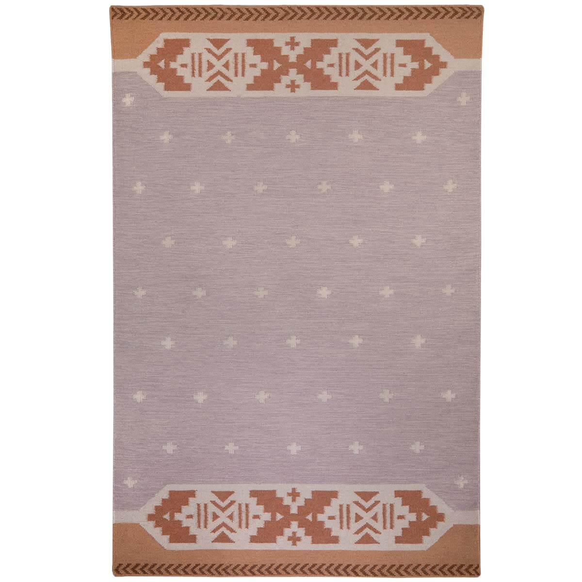 Manali Flatweave Rug - Stone and Terracotta