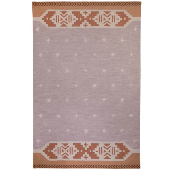 Manali Flatweave Rug - Stone and Terracotta