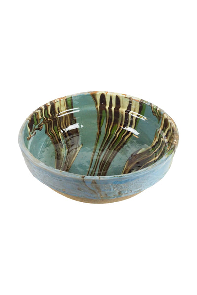 Blue Marbled Large Bowl