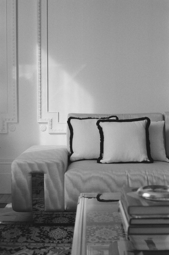 Heavyweight Huddleston Cream - Fringed Cushion - 40 x 40