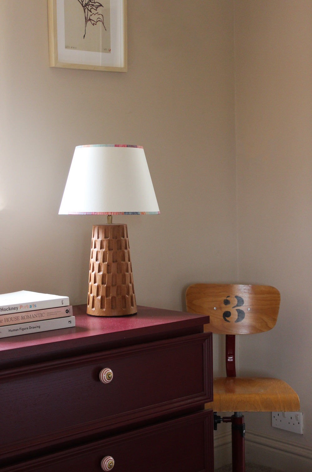 Prism Striped Edge - Hand Painted Empire Lampshade With Striped Boarder