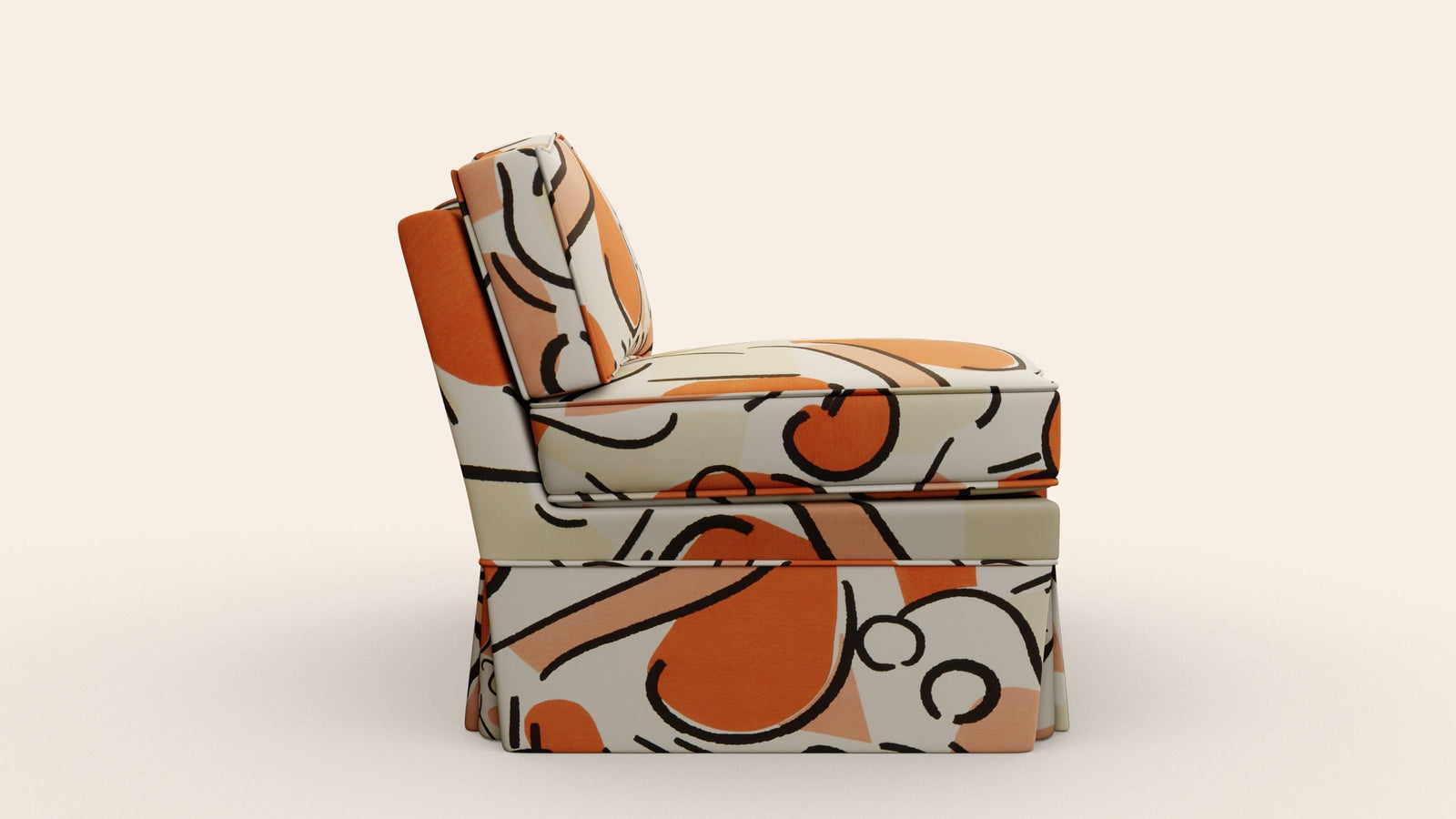 Felix Slipper Chair, Tangerine