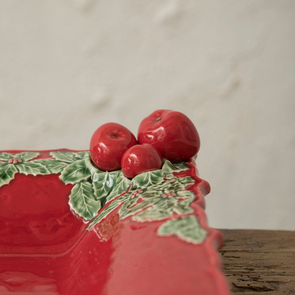 Red Christmas Serving Bowl