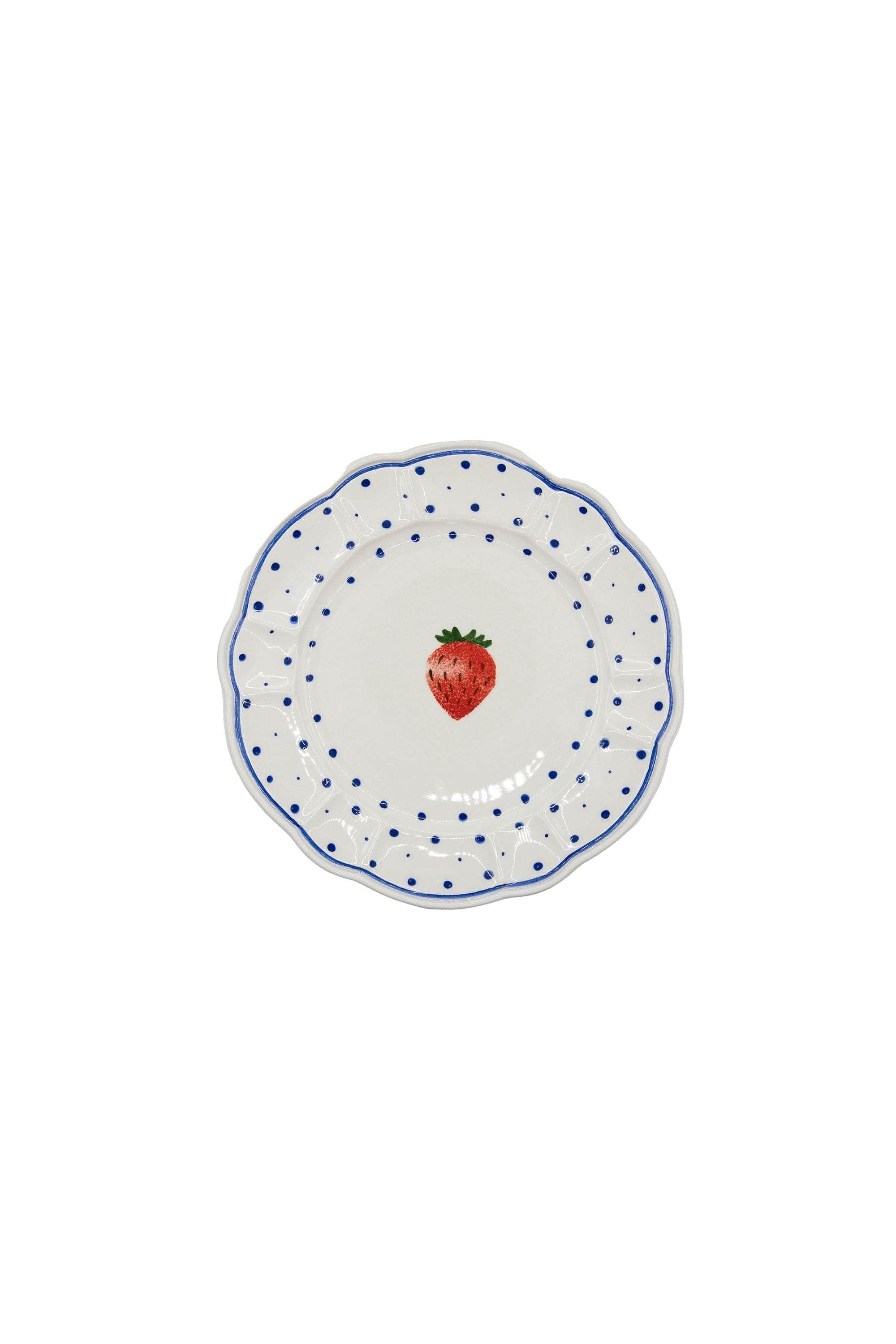 Tutti Frutti Polka Dot Side Plate, Strawberry, Set Of 4