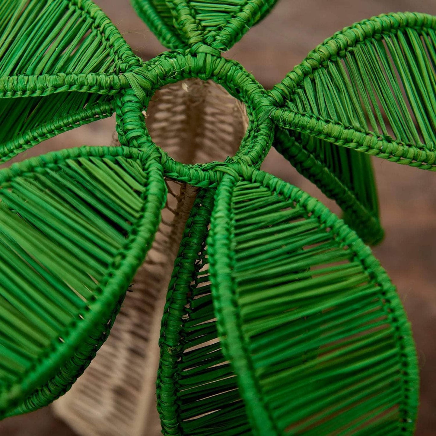 Green Iraca Palm Tree Candleholder L