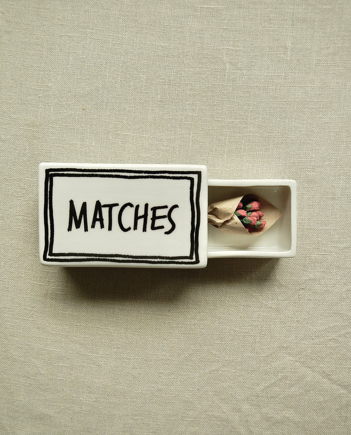 ‘Matches’ Ceramic Matchbox
