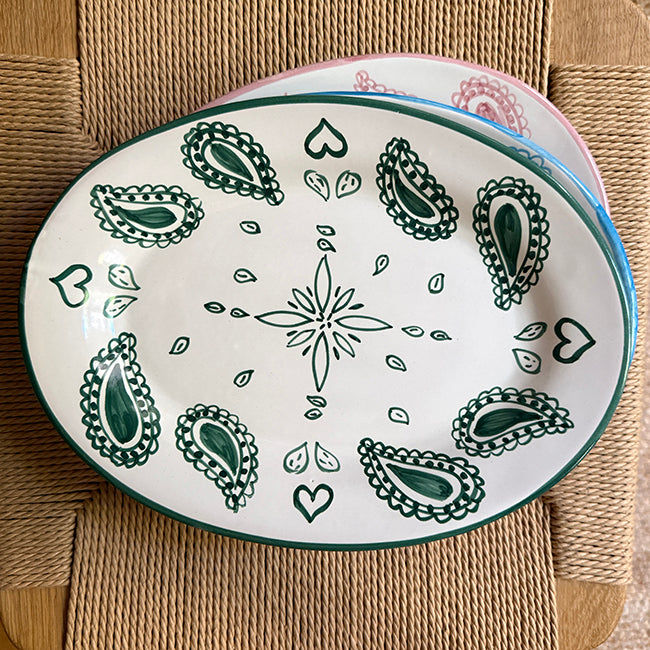Oval Bandana Dish Green – Arizona