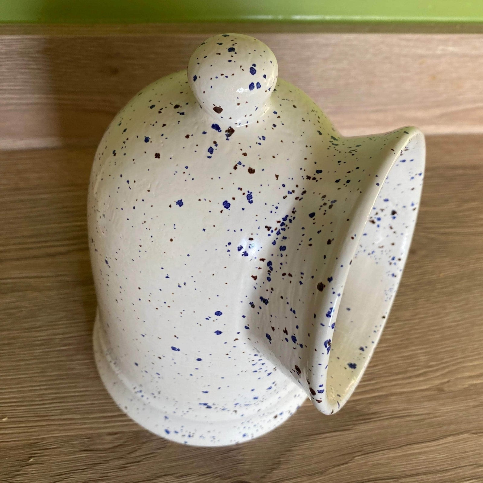 Salt Pig Speckled Blue and White Glaze