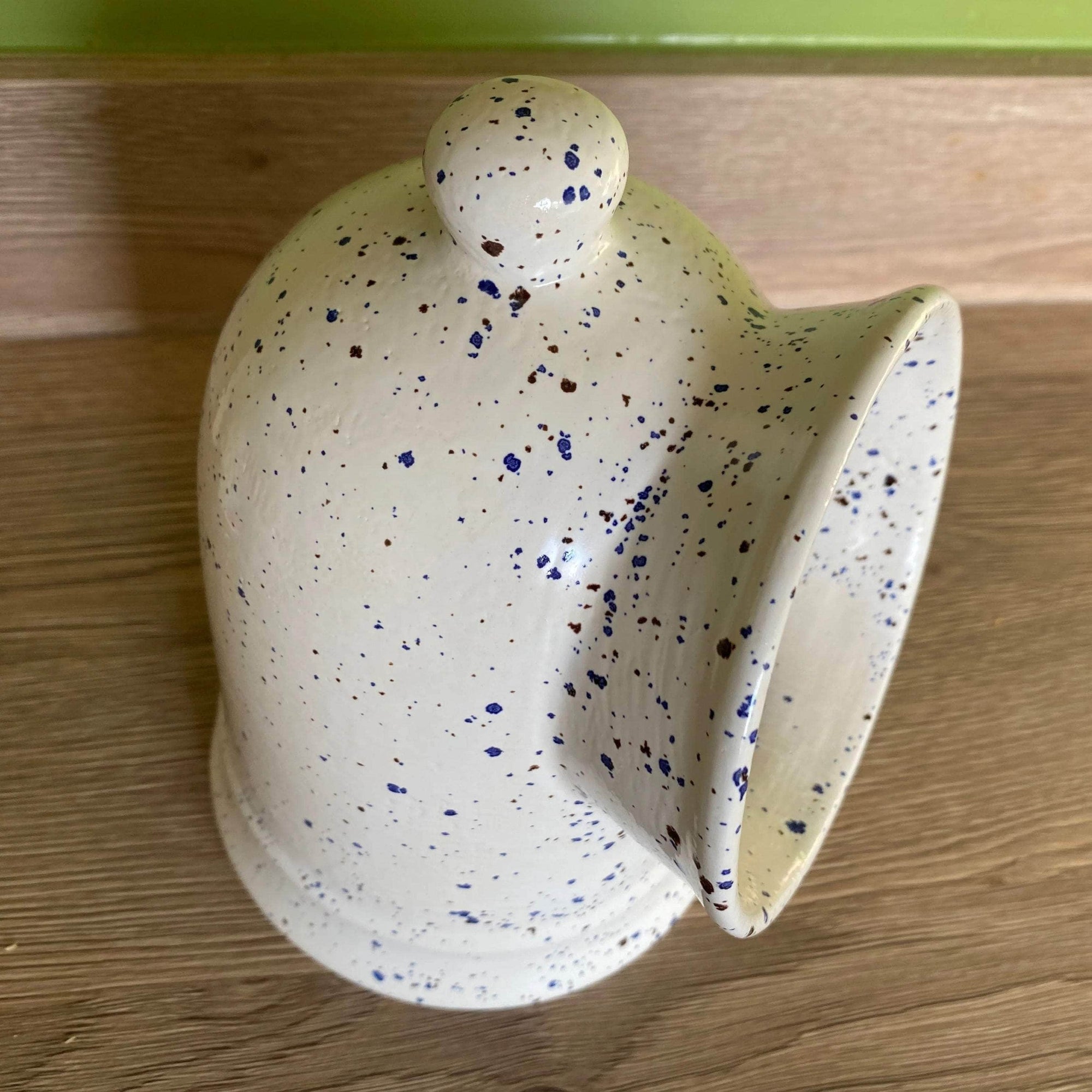 Salt Pig Speckled Blue and White Glaze