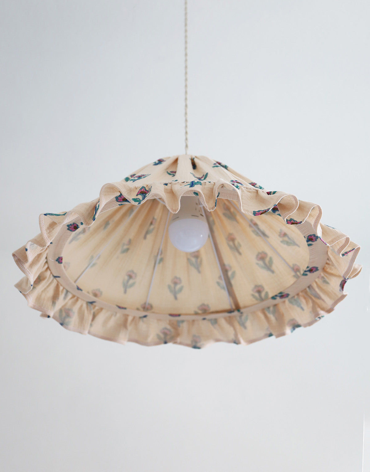 Conical Pendant Light With Ruffle Emilia “Flora”