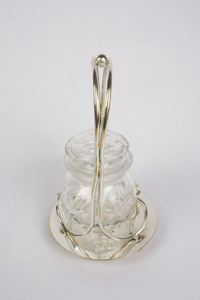 Glass and Silver Plate Preserve Jar