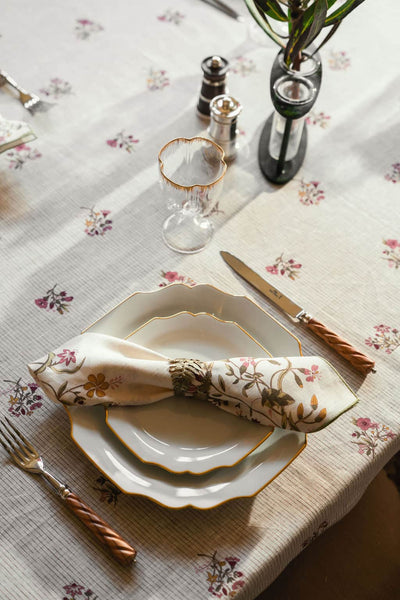 Set of Scarlet Flax & Field Flowers Printed Napkins