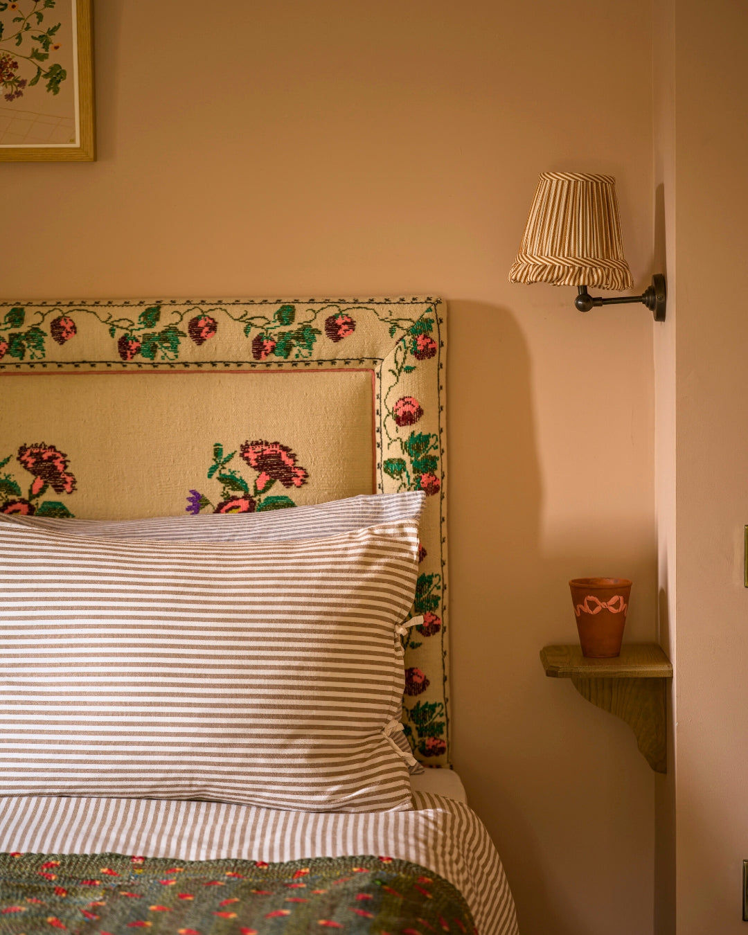 Striped Ochre Wall Light Lampshade