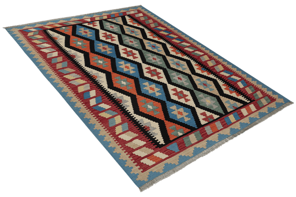 Gashgai Kilim · Hand-woven – Black, 200x157 cm