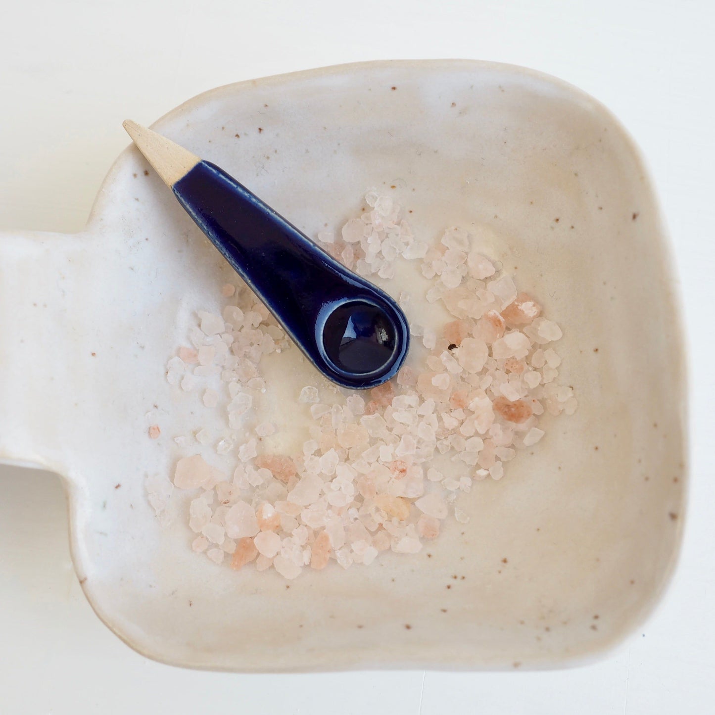 Handmade Mini Royal Blue Gloss Pottery Salt /  Spice Spoon